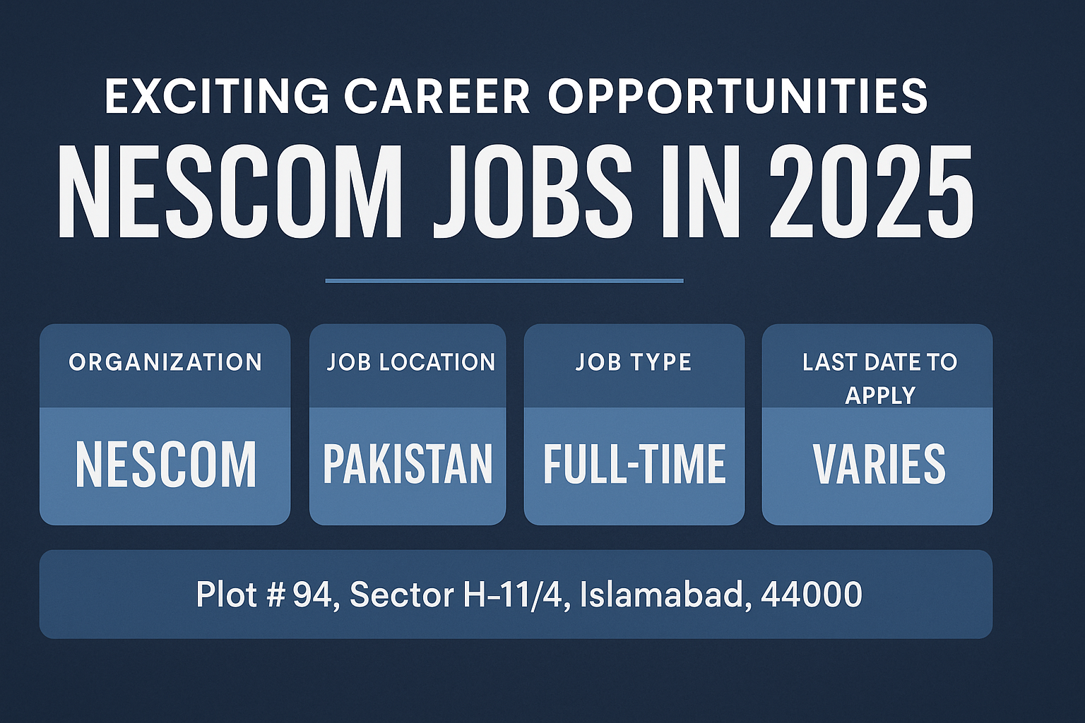 NESCOM Jobs in 2025